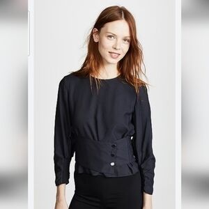 TIBI Architectural viscose blouse with sculpted waist.NWT | Size 4 | $398 Retail